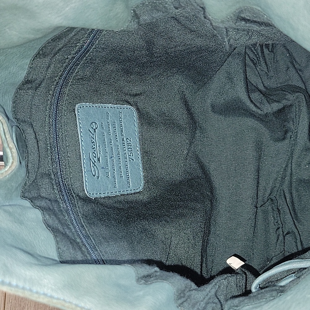 Fossil Teal Woven Hobo with Stud and Ring Accents - Picture 11 of 12